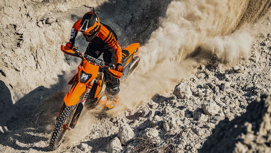 KTM 450 EXC-F enduro — the kind of bike Redline Motorcycles sold and serviced in Loughborough
